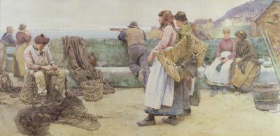 In a Cornish Fishing Village: Departure of the Fleet for the North, 1886 by Walter Langley